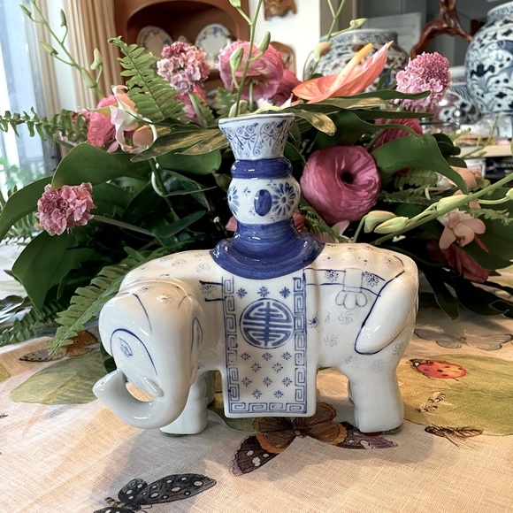 Other - Vintage Chinese Ceramic Elephant Candlestick Holder